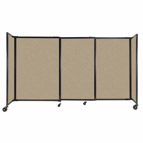 StraightWall Sliding Portable Partition 7'2" x 4' Rye Fabric